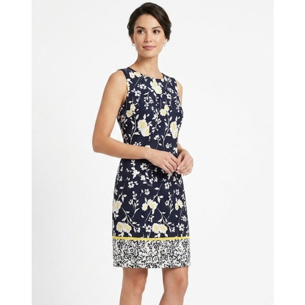 Ronni Nicole Chic Sleeveless Sheath Dress Floral Lightweight Summer Large